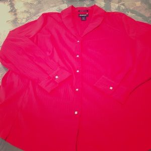 Avenue red button down shirt size 22/24